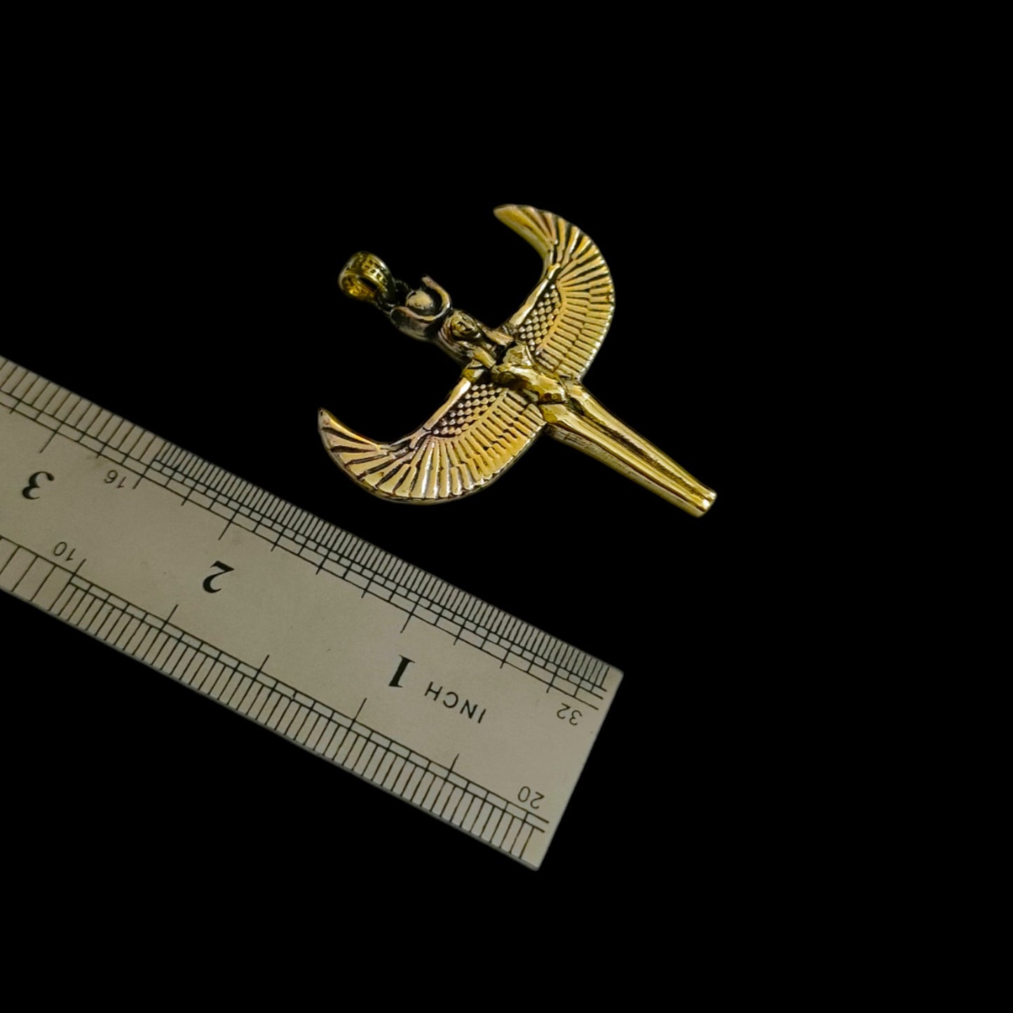 Gold Goddess Isis Pendant, Winged Egyptian Goddess, Egyptian Jewelry, Divine Minimalist Necklace, Gift for Men and Women