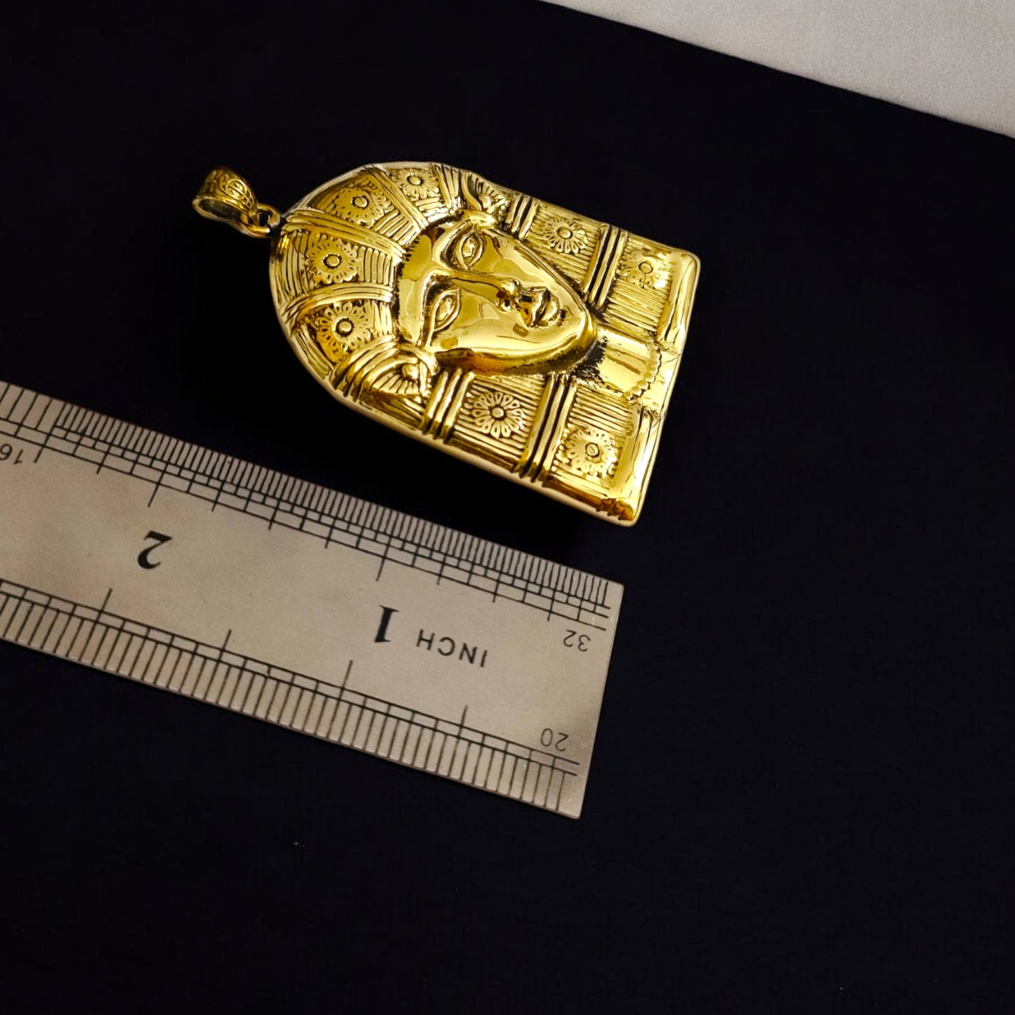 Gold Goddess Hathor Pendant: Large Egyptian Goddess Necklace